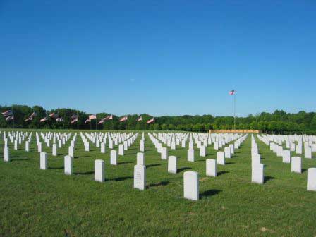 Grave markers in ceetery